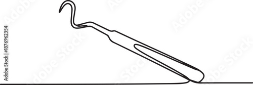one line art Tooth Scaler vector illustration. one line Art icon drawing vector