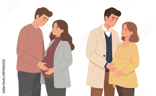 Happy pregnant couple anticipating new baby arrival