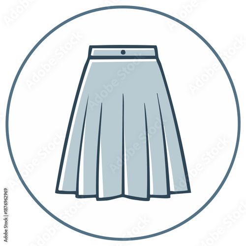 Simple graphic illustration of a pleated skirt in a circle