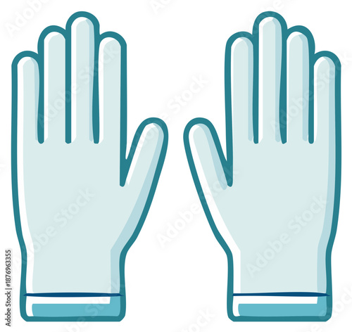 Two protective gloves cartoon style clean vector illustration