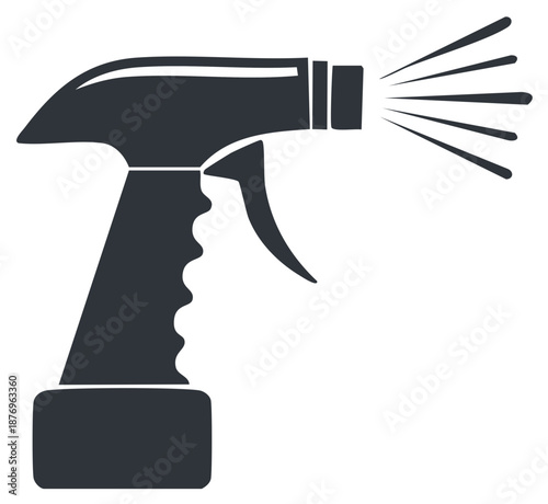 Spray bottle illustration with spray, cleaning concept