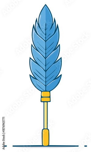 Blue Feather Duster Tool for Cleaning Dust and Cobwebs