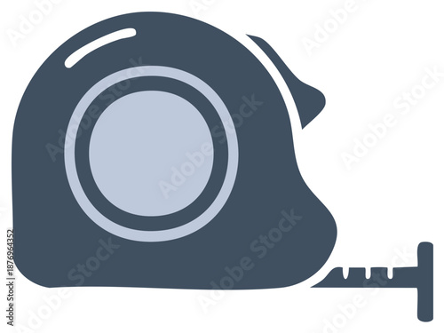 Simple Tape Measure Icon with Extended Measuring Tape