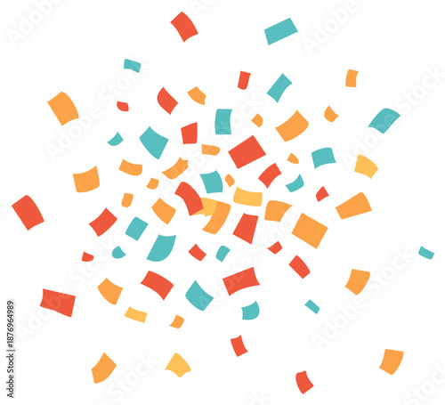 Colorful Confetti Floating in the Air for Celebration or Party Events