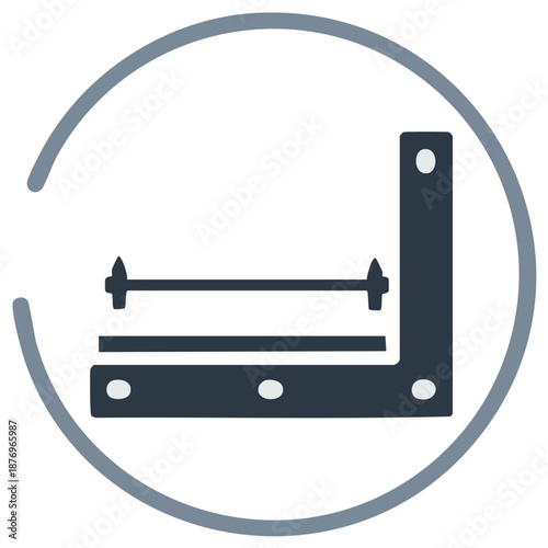 Dark blue tool for woodworking vector illustration, woodworking construction, corner, isolated