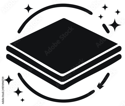 Layers Revitalization with Arrows and Sparkles for Renewed Freshness and Enhanced Cleanliness