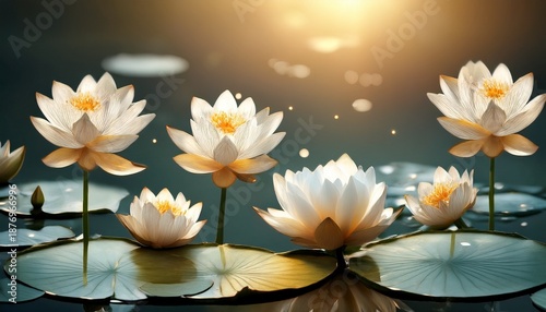 Beautiful Lotus Flower Lily Water