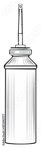 Mechanic Oil Can Sketch Line Art for Lubrication Repair and Workshop Maintenance