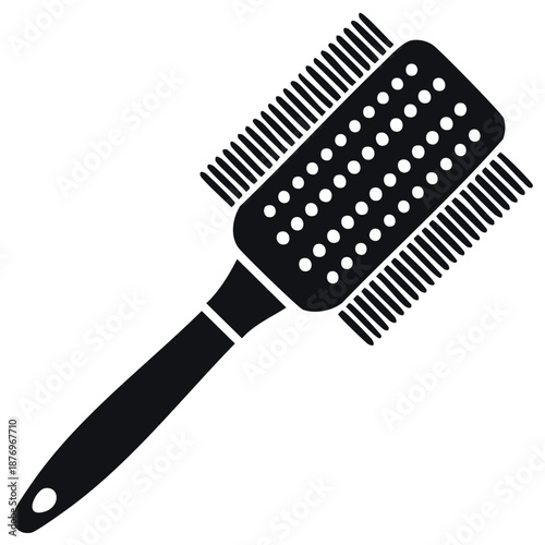 Styling Hairbrush with Bristles and Detailing Pores for Hair Care