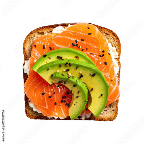 Salmon Lox and Avocado on W...