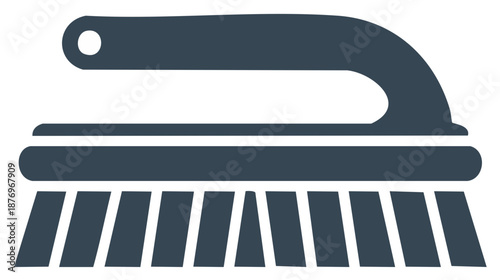 Vector illustration of a cleaning brush with a handle