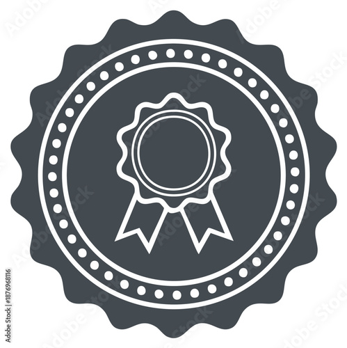 Vector Emblem Depicting Quality Award Ribbon Seal Symbol Best Choice Guarantee Approved Design