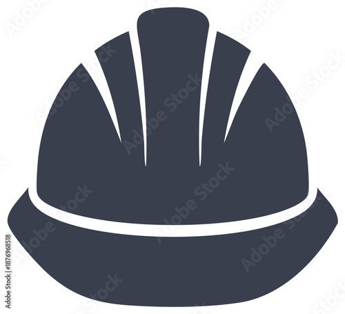 Blue Protective Construction Helmet Icon Design Symbol for Builders and Factory Workers