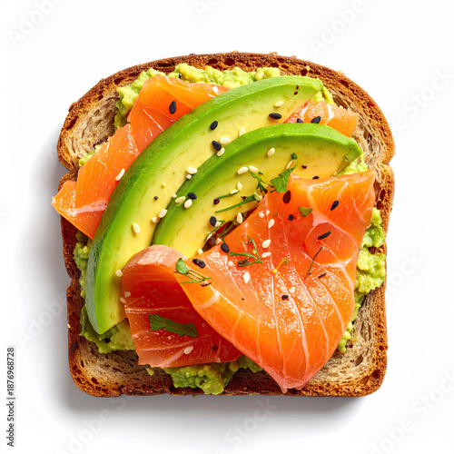 Salmon Lox and Avocado on W...