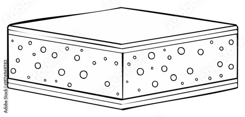 Vector illustration of a traditional cheese block featuring characteristic round holes