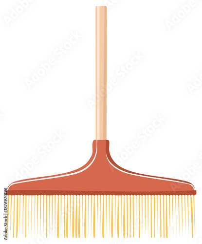 Illustration of a Clean Broom with Wooden Handle for Cleaning and Sanitation Tasks