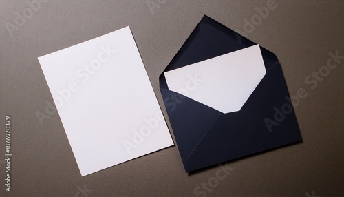 Two Blank Greeting Cards With Envelopes On Transparent Background