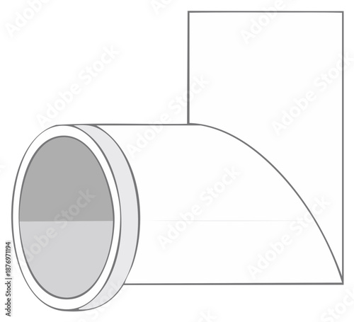 Stylized Illustration of a PVC Elbow Pipe for Construction