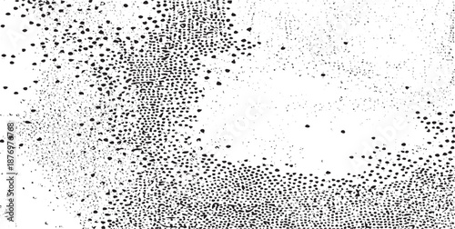 Abstract vector noise. Small particles of debris and dust. Distressed uneven background. Grunge texture overlay with fine grains isolated on white background. Vector illustration. EPS10.