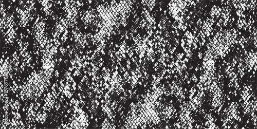 Snakeskin pattern imitation. Lines and spots structural texture. Cool and artsy faux leather background. Abstract vector illustration. Black isolated on white. EPS10