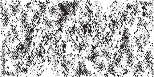 Snakeskin pattern imitation. Lines and spots structural texture. Cool and artsy faux leather background. Abstract vector illustration. Black isolated on white. EPS10