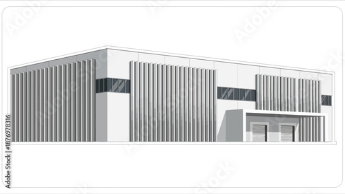 Modern commercial building with sleek facade and contemporary architectural design