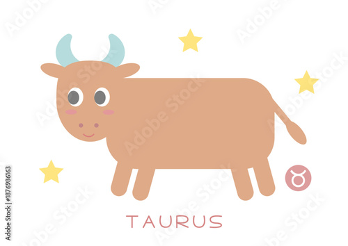 かわいい牡牛座のベクターイラスト
