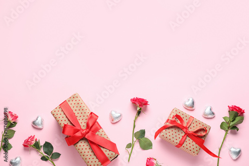 Gift boxes with heart-shape...