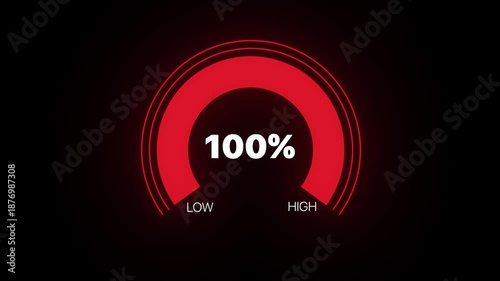 Achieving Full Potential: An abstract image featuring a digital gauge displays a 100% completion status, with a minimalist design.