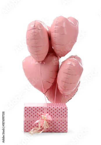 Heart-shaped balloons with ...