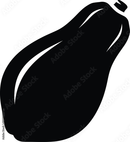 Silhouette of an eggplant isolated on transparent background