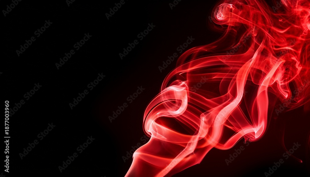 Fototapeta premium Red Smoke On Black Background Horror Sky Background Fantasy Style