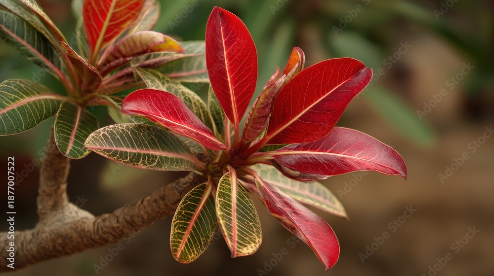Obraz premium Adenium plant s leaves referred to as Japanese Cambodia in Indonesia