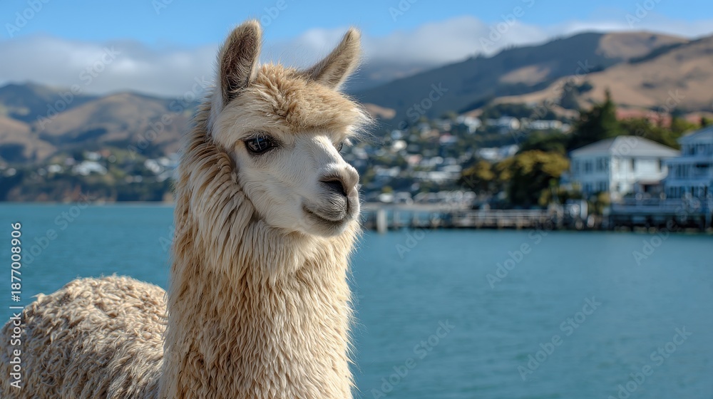 Obraz premium Camelid in Akaroa NZ