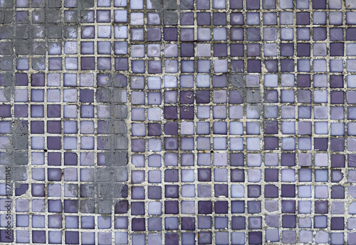 abstract textured background of small square tiles in purple tones