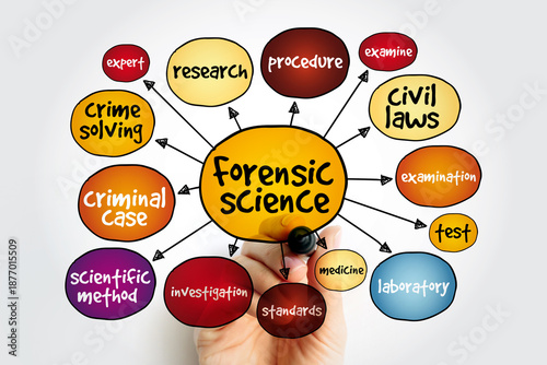 Forensic science mind map, concept for presentations and reports © dizain