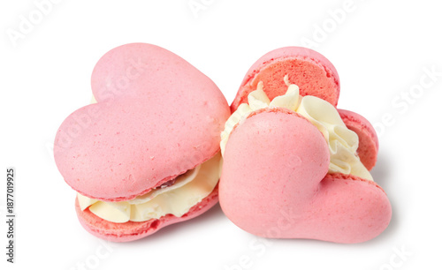 Sweet heart-shaped macaroon...