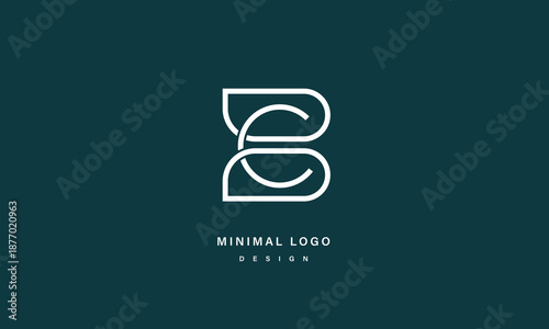 Minimal BC / CB Letter Logo – Modern Overlapping Monogram Design