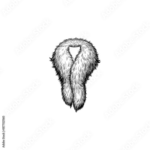 Roaring twenties marabou stole engraving.