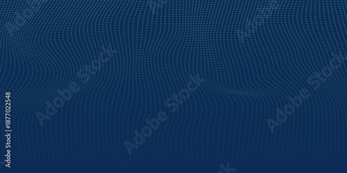 Dark blue halftone dotted abstract background, big data pattern, technology or futuristic visualization, waveform dot texture, music backdrop.