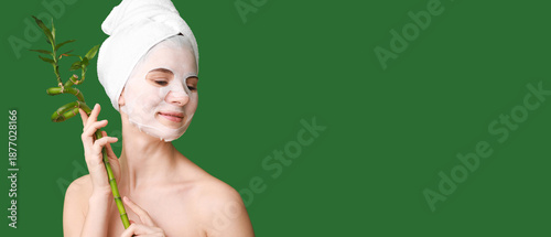 Woman with sheet facial mas...