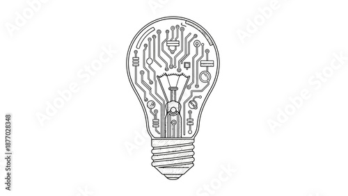 Innovative Light Bulb with Circuit Board Design.