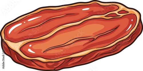 A raw cut of meat on a white background