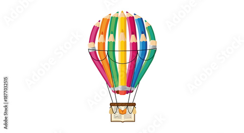 Colorful Hot Air Balloon in Flight.