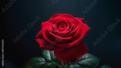 暗い背景で美しい薔薇が咲く動画