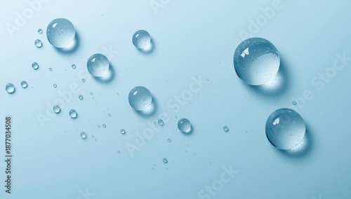 Wallpaper Mural Light blue backdrop with water droplets, aerial perspective Torontodigital.ca