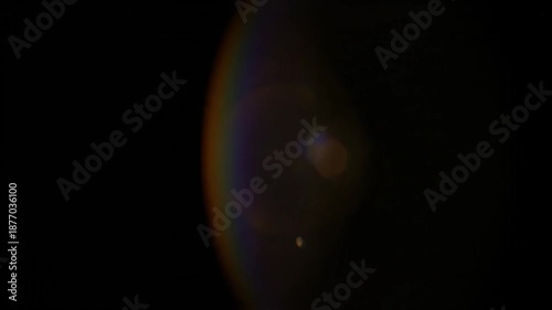 Horizontal golden lens flare effect,cinematic