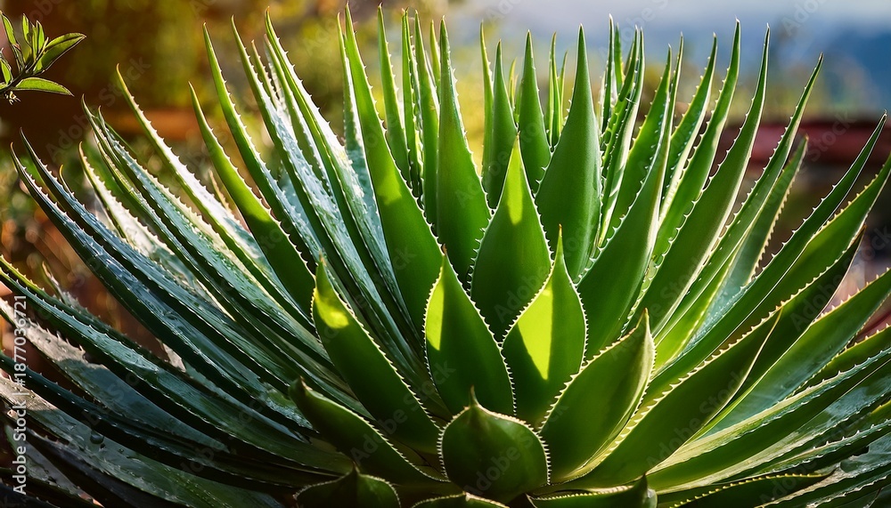 Fototapeta premium Vibrant Green Aloe Vera Plant