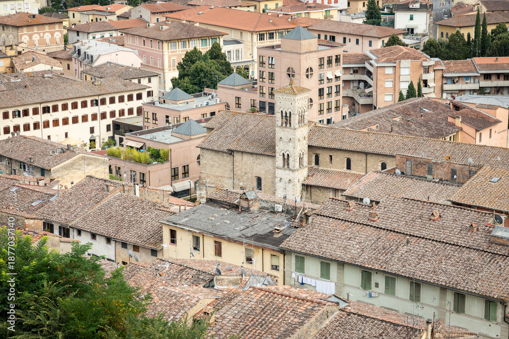 Obraz premium aerial view over Colle di Val d'Elsa, province of Siena, Tuscany, Italy