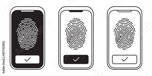 Smartphone fingerprint authentication Vector